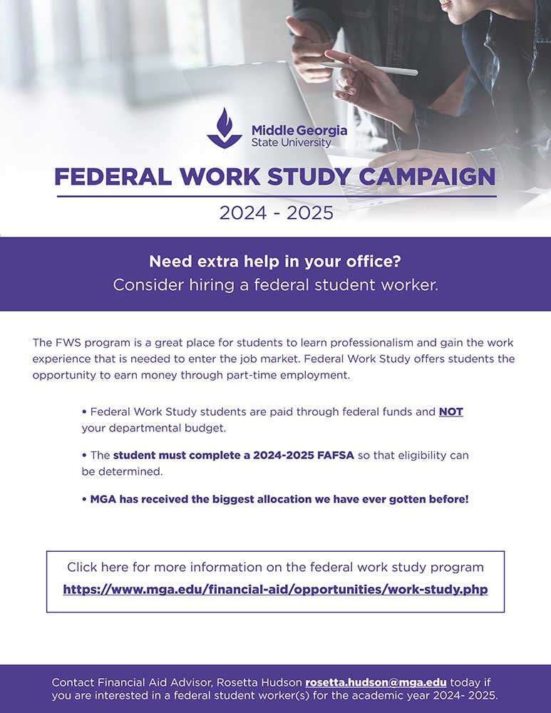 Federal work study campaign flyer.